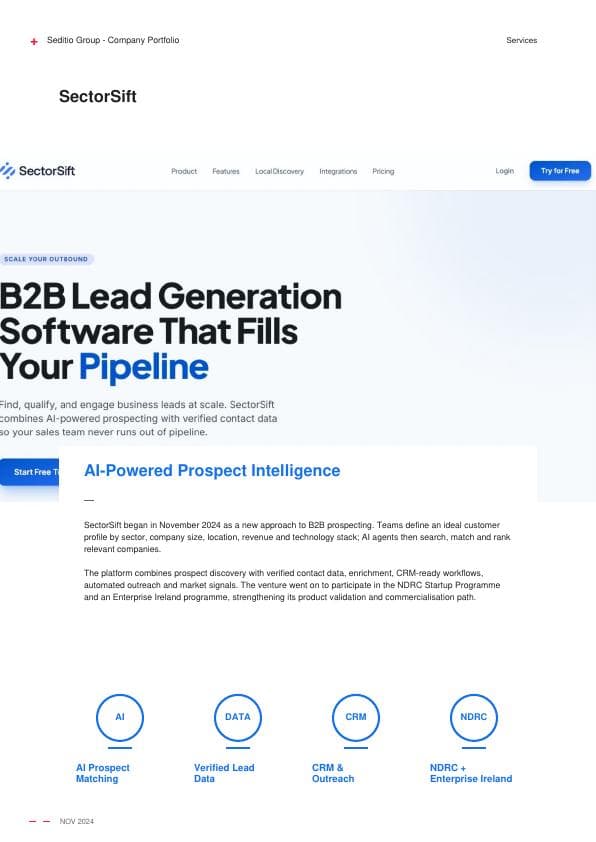 SectorSift AI prospect intelligence platform